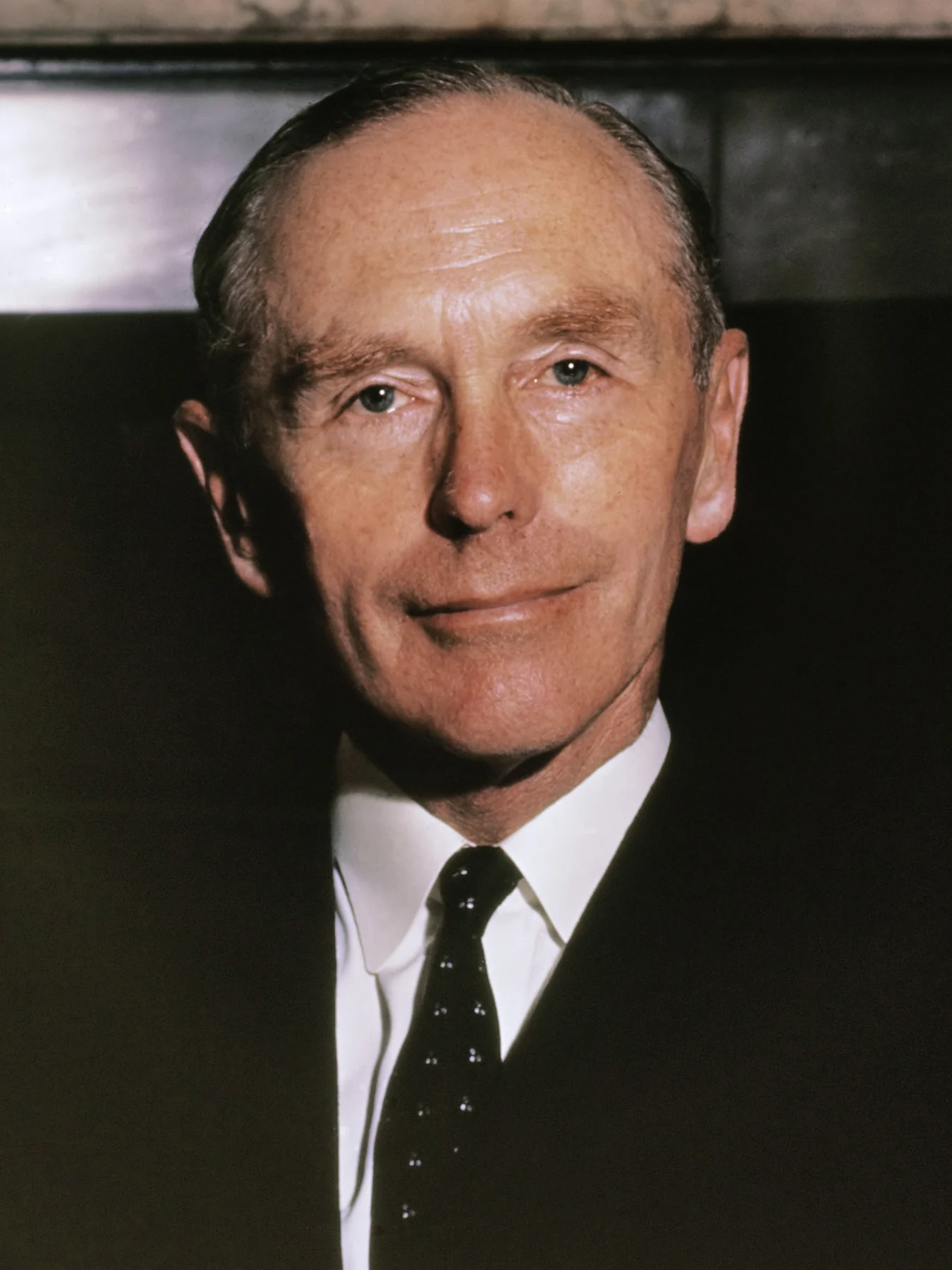 Alec Douglas-Home in a dark suit, circa 1963.
