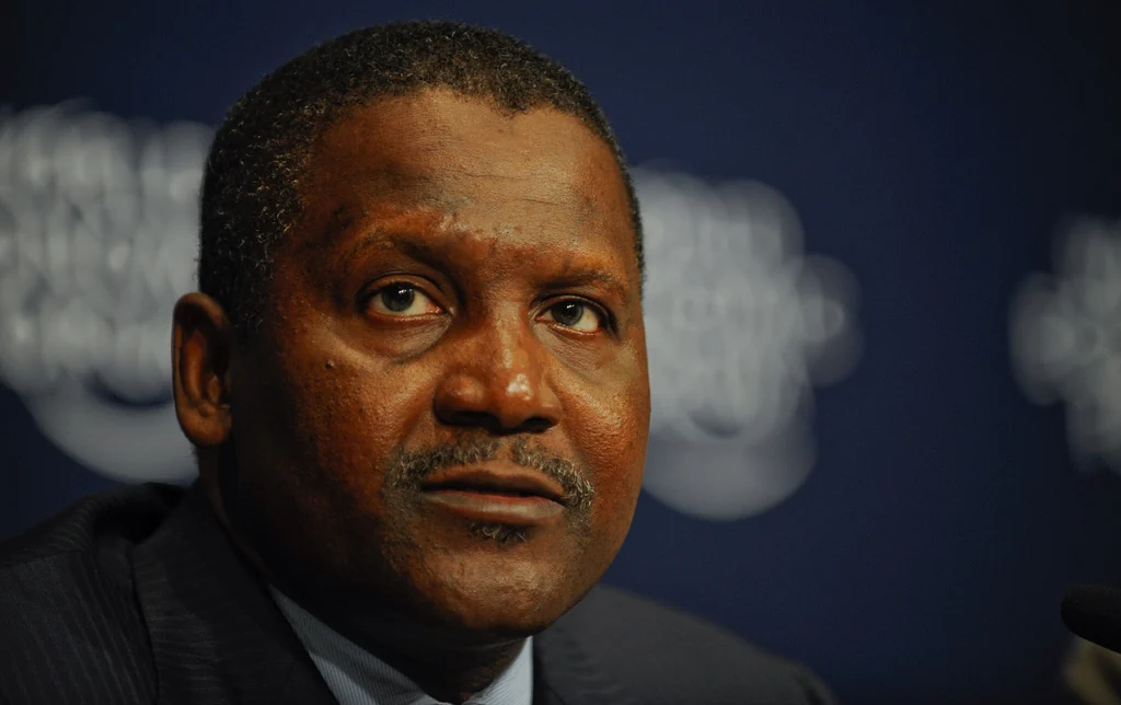 Aliko Dangote at the World Economic Forum on Africa in Cape Town on 6 May 2011, with a microphone visible at the right edge