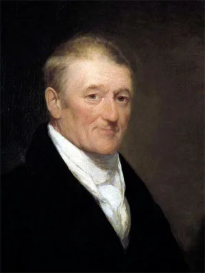 Historical painted portrait of John Molson the elder, the brewer born in 1763, reproduced in the complete supplied frame.