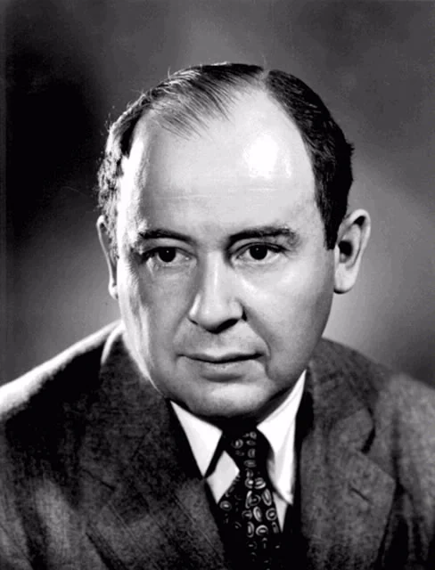 John von Neumann in the complete black-and-white portrait supplied by the Smithsonian National Air and Space Museum.