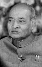 P. V. Narasimha Rao looks to the left in the complete small black-and-white photograph supplied by the Prime Minister’s Office.