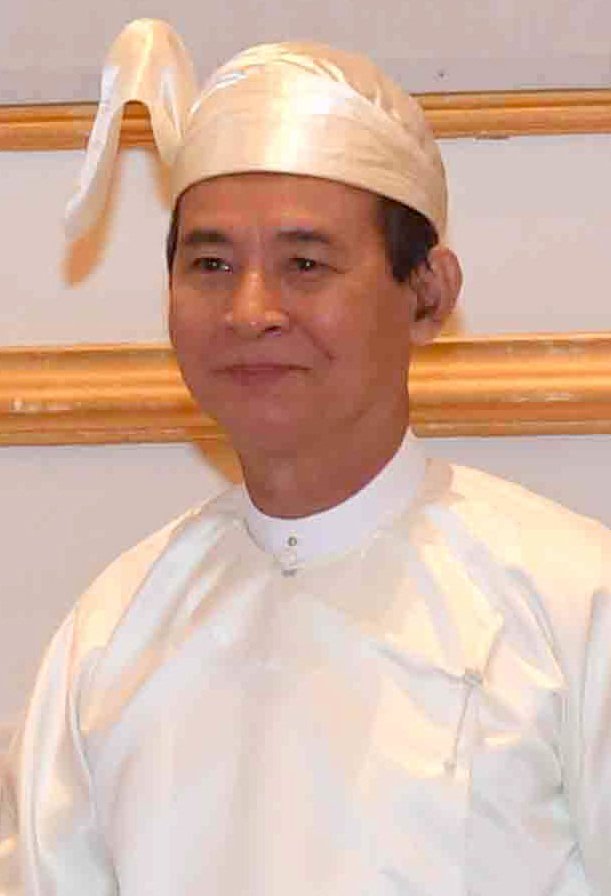 President Win Myint at Myanmar’s Presidential Palace in 2018
